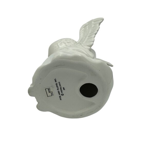 Vintage Fitz and Floyd Kissing Angel Candle Holders Set Of 2 White Ceramic - Picture 6 of 6